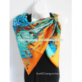 100% Silk Printed Designer Brand Twill Silk Scarf